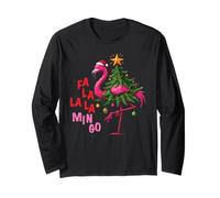 FA La La Mingo Flamant Rose Sapin de Noël Tropical Lumières Manche Longue