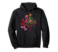 FA La La Mingo Flamant Rose Sapin de Noël Tropical Lumières Sweat à Capuche