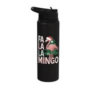 Fa La La Mingo Jeu de mots de Noël Flamingo Stainless Steel Insulated Water Bottle