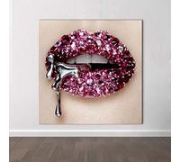 FA LEMON Sexy Bouche lèvre Affiche Mur Art Photo Toile Peinture pour Salon décor-60x60 cm x 1 pcs sans Cadre