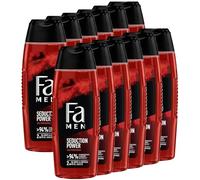 Fa - Lot de 12 Gels douche Men - Seduction Power - 12 x 250ml - Bergamote et Citron vert - Testé sous contrôle dermatologique - pH neutre pour la peau