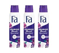 Fa Lot de 3 déodorants en spray Luxurious Moments (3 x 150 ml), au parfum luxueux du violet rose, sans aluminium, pour une protection jusqu'à 48 h, ne laisse aucun résidu sur les vêtements