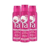 Fa Lot de 3 déodorants en spray Pink Passion (3 x 150 ml) au doux parfum rose rose - Déodorant sans aluminium pour une protection jusqu'à 48 h - Ne laisse aucun résidu de déodorant sur les vêtements