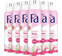 Fa Lot de 6 déodorants anti-transpirants en spray Sweet Rose 150 ml