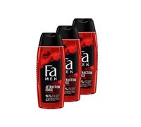 Fa Men Attraction Force Gel douche 2 en 1 pour le corps et les cheveux au parfum rafraîchissant de bergamote et de citron vert, 3 x 250 ml