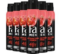 FA Men Attraction Force Lot de 6 déodorants en spray 150 ml
