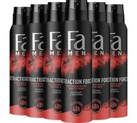 FA Men Attraction Force Lot de 6 déodorants en spray 150 ml
