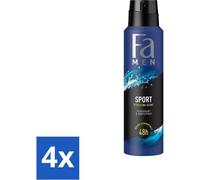 Fa Men - Sport - Déodorant Spray - Parfum vitalisant - 150 ml - Pack avantage - 4 pièces