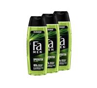 FA Speedster Gel douche pour homme avec taurine (3 x 250 ml) Formule 2 en 1 pour corps et cheveux, active votre corps, esprit et sens avec le parfum rafraîchissant d'agrumes et de citronnelle