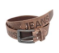Fa.Volmer®, ceinture beige pour jeans Femme/Homme, 100% en cuir de buffle, ajustable (Marron, Taille Fabricant 100 cm (Taille 39-40"))