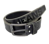 Fa.Volmer®, ceinture beige pour jeans Femme/Homme, 100% en cuir de buffle, ajustable (Noir, waist size 125cm)