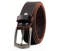 Fa.Volmer ® ceinture en cuir de buffle Femme/Homme, disponible en noir et brun / 35mm de largeur et ajustable / #Jens-35mm (waist size 100cm, Marron)