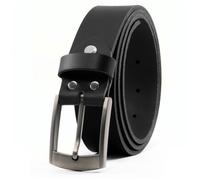 Fa.Volmer ® ceinture en cuir de buffle Femme/Homme, disponible en noir et brun / 35mm de largeur et ajustable / #Jens-35mm (waist size 110cm, Noir)