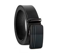 Fa.Volmer Ceinture en cuir véritable pour homme | cliquet automatique | Largeur 35 mm | Tour de taille 125cm | peut être raccourci | Série de modèles: ATG (noir - type 03)