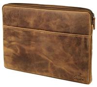 Fa.Volmer ® Housse de Protection Vintage en Cuir de Buffle pour Ordinateur Portable MacBook Pro, Microsoft Surface I iPad I Housse de Protection I Style Vintage, Marron - Naturel, 13,3" (33,8 cm)