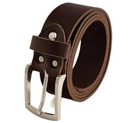 Fa.Volmer Marron Vintage Ceinture En Cuir De Buffle Pleine Fleur, 40 mm De Largeur Et Environ 3-4 mm d’épaisseur Pouvant être Raccourcie Pour Costume Homme (waist size 90 cm)