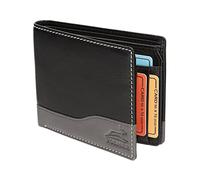 Fa.Volmer #MW114 Portefeuille en Cuir véritable avec Protection RFID Manhattan (Noir/Gris)