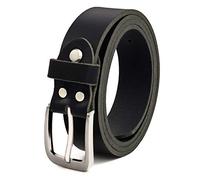 Fa.Volmer Noir Ceinture en cuir de buffle pleine fleur, 30mm de largeur et environ 3-4mm d’épaisseur, pouvant être raccourcie, ceinture en cuir #GSw300801 (waist size 115 cm)