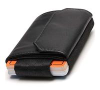 Fa.Volmer ® Porte-cartes pour homme en cuir véritable | Compartiment à monnaie avec fermeture éclair / bouton pression | Couleur : noir | Série Vista, Noir , Vista 2, Minimaliste