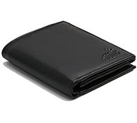 Fa.Volmer ® Porte-monnaie pour homme en cuir d'agneau véritable, doux et velouté, format vertical | 10 compartiments pour cartes de crédit I noir I #WSH91