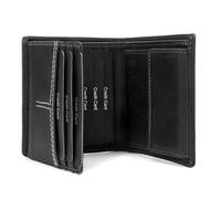 Fa.Volmer Portefeuille en cuir véritable | Protection RFID | 9 emplacements pour cartes + compartiment à monnaie | avec boîte cadeau | Modèle : CityWalker, Noir , m, Classique