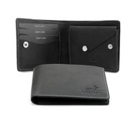 Fa.Volmer ® Portefeuille Homme Compact Minimaliste en Cuir Véritable - Idéal pour Sortir & Affaires - Modèle : Nighthawk, noir/gris, Mini, Vintage