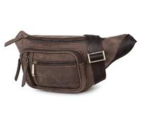Fa.Volmer ® Sac banane en cuir véritable pour homme et femme Gris basalte Sangle réglable jusqu'à 130 cm, Marron chasseur, L, Sac banane