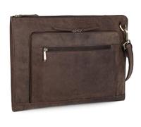 Fa.Volmer ® VO2403 Sacoche pour ordinateur portable en cuir de buffle véritable pour MacBooks, ordinateurs portables et tablettes jusqu'à une taille de 17" I 29 x 40 cm | Mallette A4 | Marron