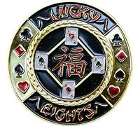 Fa. Wessel 'Poker Card Guard Lucky Eights véritable plaqué Or