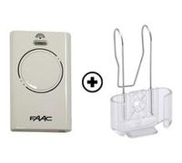 Faac - Kit comprenant 1 télécommande XT2 433 SLH Blanche (787007) + 1 Clip support SLH (390205) + 1 porte-clés Domobip G