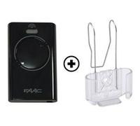 Faac - Kit comprenant 1 télécommande XT4 433 SLH Noir (7870081) + 1 Clip support SLH (390205) + 1 porte-clés Domobip Noir G