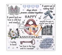 FAADBUK Carte de 1e 2e 3e 4e 5e 6e 7e 8e 9e 10e 11e 12e 20e anniversaire avec collier en forme de cœur infini pour femme, petite amie, elle (carte fer)