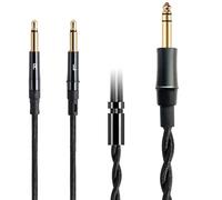 FAAEAL Câble audio compatible avec casque Hifiman Sundara HE4XX HE400SE HE-350 Meze99 Classics Denon AH-D9200 Sony MDR Z1R Adaptateur 6,35 mm vers double 3,5 mm 2 m