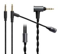 FAAEAL Câble de perche pour microphone d'appel vocal, double 3,5 mm en alliage d'aluminium compatible avec Hifiman Sundara HE4XX HE560 HE400SE Sony MDR Z1R Beyerdynamic T1Ⅱ 3,5 mm 2 m