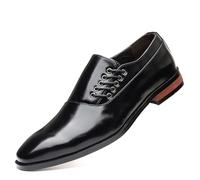 faafe Chaussures en Cuir pour Hommes, Cravates Latérales De Grande Taille Chaussures De Ville Décontractées Basses Travail De Bureau, Chaussures Confortables Et Respirantes, 47 EU,Black