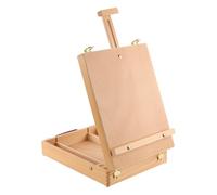 FAAING Chevalet de table en bois avec mallette de peinture, chevalet réglable avec tiroir de rangement et palette en bois, chevalet d'art portable pour peindre, dessin, artiste