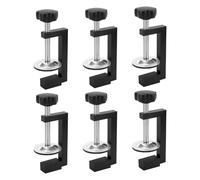 FAAING Lot de 6 serre-joints réglables en C - Noir - 10 à 57 mm - Pince à vis C - Pince de table - Avec coussinets en caoutchouc antidérapants - Pour le travail du bois, le soudage, la réparation
