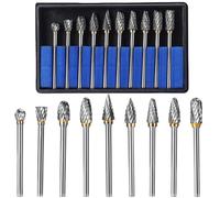 Faankiton 10PCS Fraises Rotatives en Carbure de Tungstène, Coupe Rotatives Carbure de Tungstène, Jeu de Fraises en Carbure Compatible avec Dremel, Fraises Rotatives à Double Coupe pour Outils Rotatifs