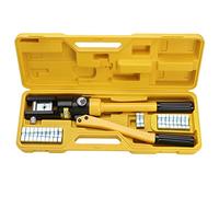 Faankiton 12 Tonnes Pince à Sertir Hydraulique, Borne de Cosse de Câble de Batterie de Fil D'outil de Sertissage Hydraulique, avec des Matrices de 13 Paires, 8-300mm²