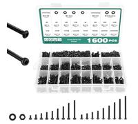 Faankiton 1600PCS M3 Assortiment de Vis 6 Pans avec Écrous Assortiment, Vis à Tête Cylindrique à Six Pans Creux en Acier Carbone 12.9 Vis à Six Pans Creux à Tête Hexagonale Boulons Écrous et Rondelles