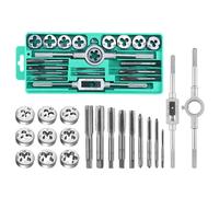 Faankiton 20 Pièces Coffret Tarauds et Filières, Outil de Filetage et Taraudage, Jeu de Tarauds et Matrice, Ensemble de Tarauds et Filières, Kit de Filetage M3-M12 pour Filetages Internes et Externes