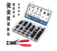 Faankiton 345 Pièces Colliers de Serrage, 14 Tailles 5-22mm Clips Tuyau Serre-Joints à Tuyaux, Colliers de Clip, Colliers de Conduite de Carburant Tuyau avec une Pinces