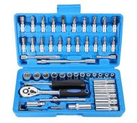 Faankiton 53PCS Coffret de Douilles, Coffret de Embouts, Lot Douilles et Cliquet, Jeu Coffret Douille liquet de Dégagement, Coffret de Douilles et Embouts Clés à Cliquet 1/4" 72 Dents (Bleu)