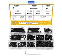 Faankiton 600 Pièces M3 Assortiment de Vis 6 Pans, Vis avec Écrous Assortiment, Vis à Tête Cylindrique à Six Pans Creux en Acier Carbone 12.9, Assortiment d'Écrous et Rondelles avec Clés