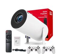 Faatchoi Mini projecteur vidéo portable, plus de 30 000 jeux préchargés, projecteur intelligent Android TV 11.0, 360 ANSI, WiFi et Bluetooth, HD 1080p, idéal pour le home cinéma, les jeux