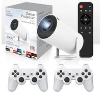 Faatchoi Mini projecteur vidéo portable, plus de 30 000 jeux préchargés, projecteur intelligent Android TV 11.0, 360 ANSI, WiFi et Bluetooth, HD 1080p, idéal pour le cinéma maison, les jeux, le