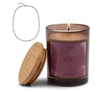 faav Bougie à bijoux figue - Bougie parfumée avec bijoux - Figue fruitée aromatique - bougie-bijou - Avec surprise - Bougies en pot - Cire de soja - Chaîne - Boucles d'oreilles (1000-FG-N)