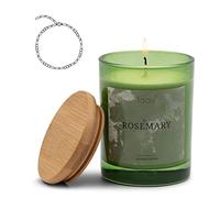 faav Bougie à bijoux romarin - Bougie parfumée avec bijoux - Parfum romarin frais revigorant - Avec surprise - 45 heures de combustion - Cire de soja - Chaîne Bracelet Boucles d'oreilles (1000-RY-B)