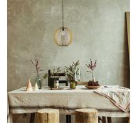 Fab 156093515 Pendentif Boule Bubinga 1xe27 Bois Naturel Regx35x35 Cm