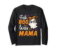 Fab Boo Lous Mama Fabulous Ghost Halloween Mother Matching Manche Longue